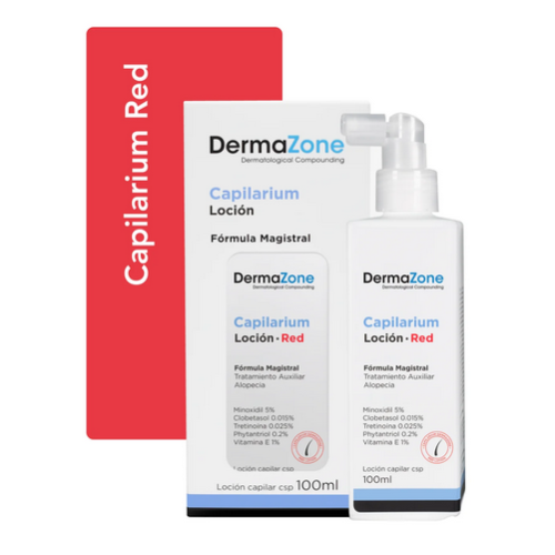 DermaZone Capilarium Red Loción 100ML (Minoxidil 5% Clobetasol 0.015% Acido Retinoico 0.025% Phytantriol 0.2% Vitamina E 1%)